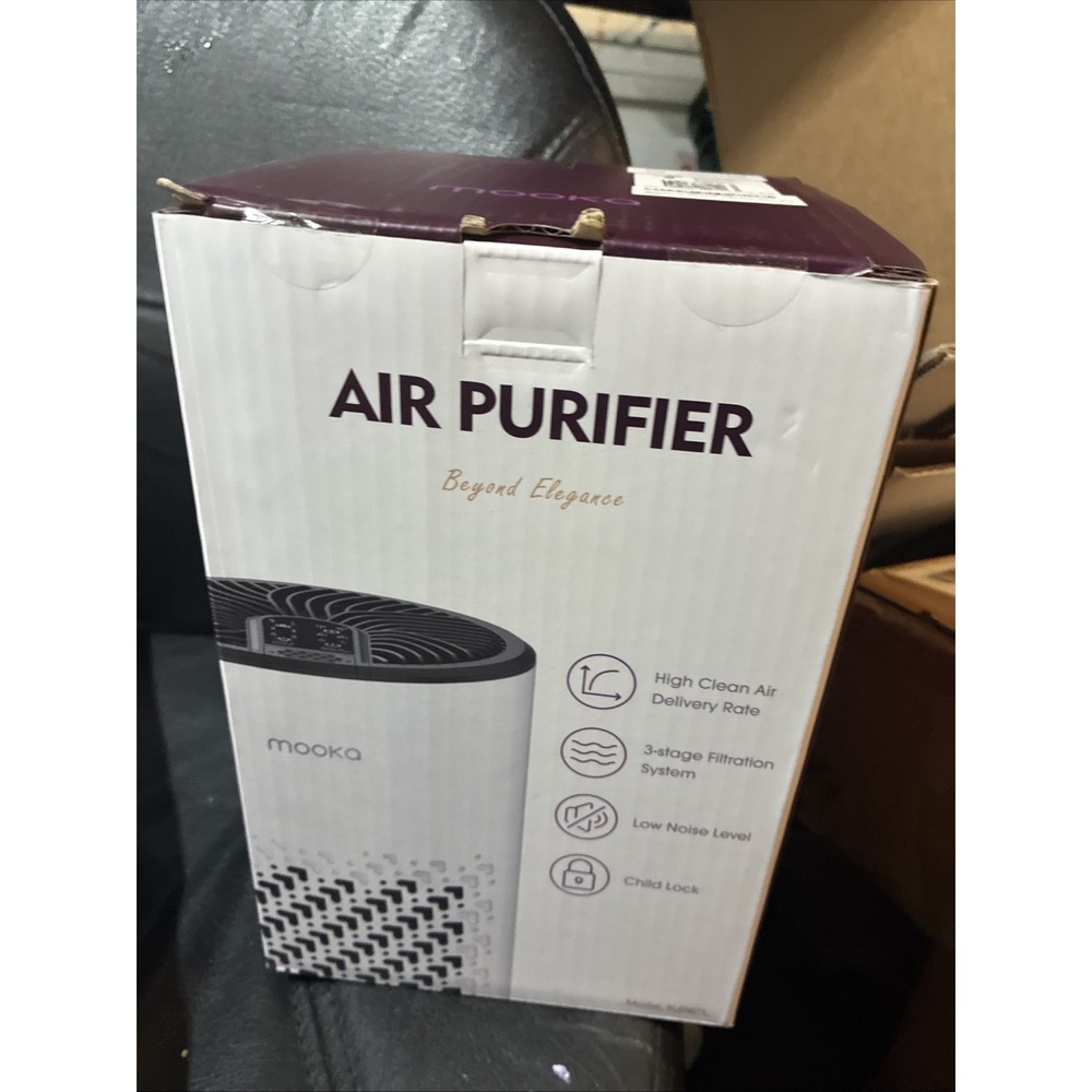 MOOKA KJ067L Portable Air Purifier Gray 3-Stage Child Lock Quiet 70 sq ft Dorm - Picture 4 of 4
